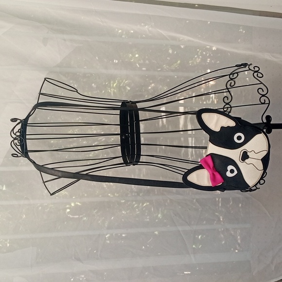 BETSEY JOHNSON LUV CROSSBODY BAG FRENCHIE FRENCH BULL TERRIER  w BOW MINI BAG - Picture 1 of 17